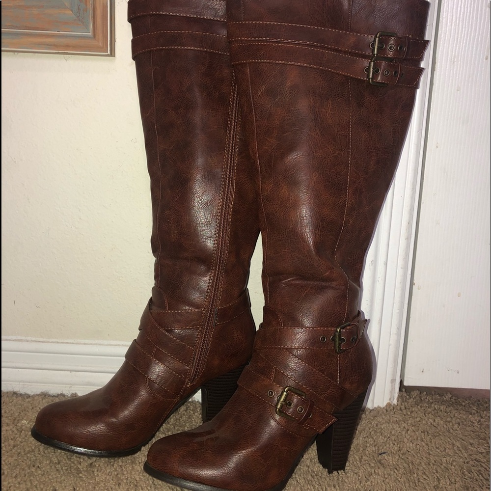 Brown leather boots!